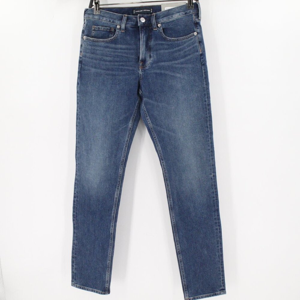 NWT Everlane Jeans Men's 29 L32 The Slim Mid Weight Stretch Denim blue pockets